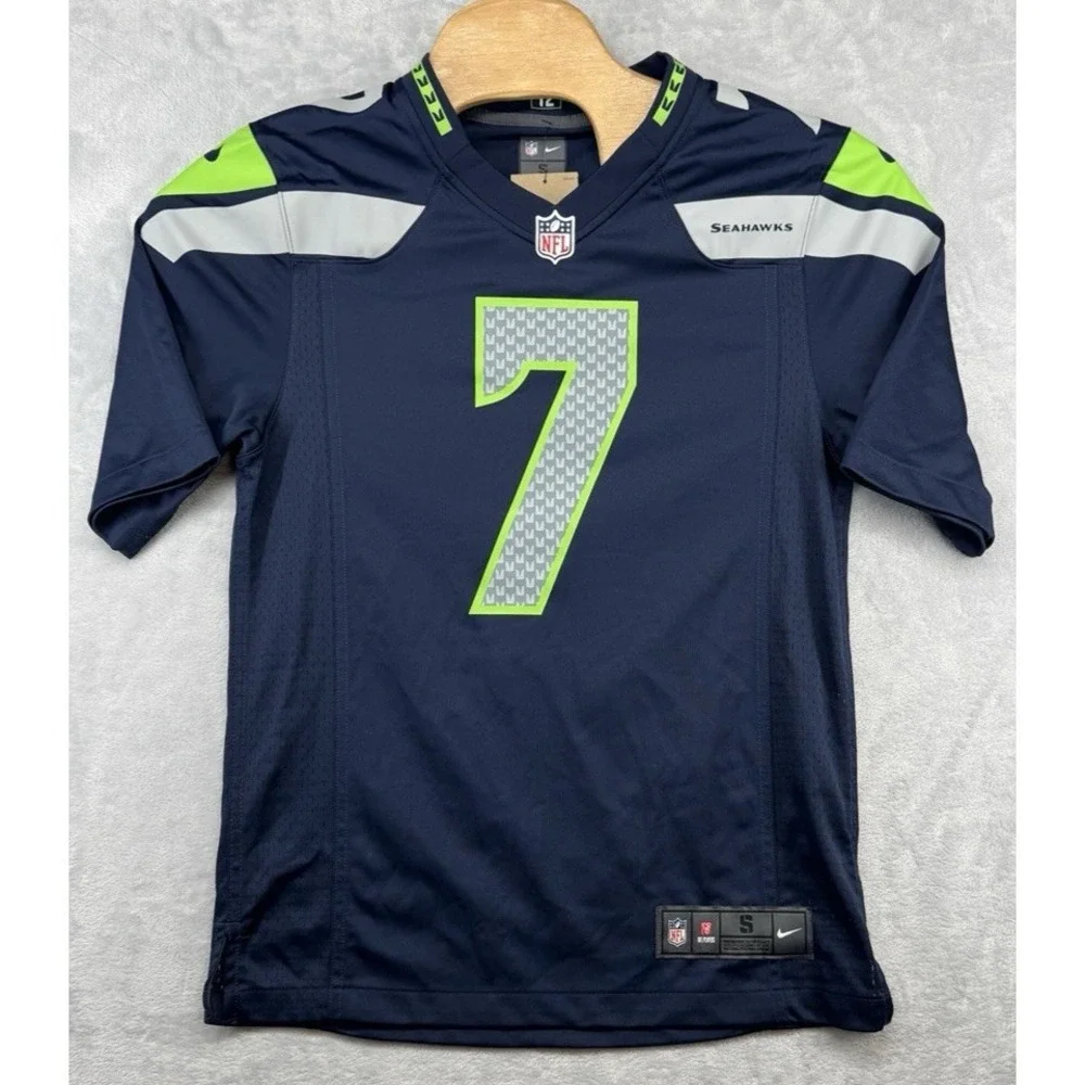 Nike On Field Seattle Seahawks Geno Smith #7 Blue Football Jersey Men's S NWT